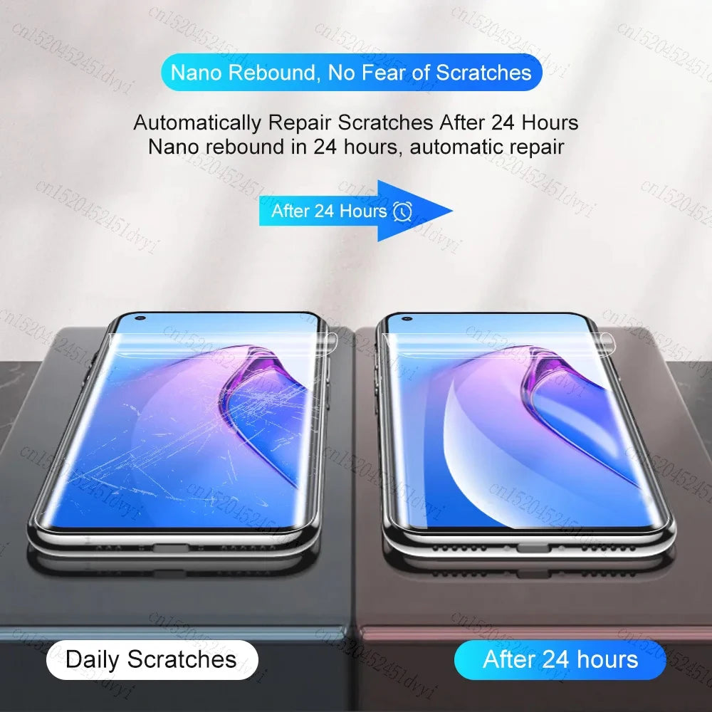 5PCS Hydrogel Screen Protector for Oppo Reno 10 Pro+ / 9 Pro / 8T / 8Z / 7 / 6 Series, Clear Full Cover Film 5G