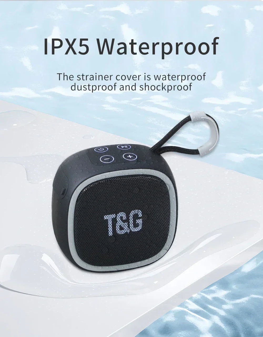 Mini Bluetooth Speaker – IPX4 Waterproof Portable Wireless Loudspeaker with TF Card, FM Radio, TWS Stereo & HiFi Sound