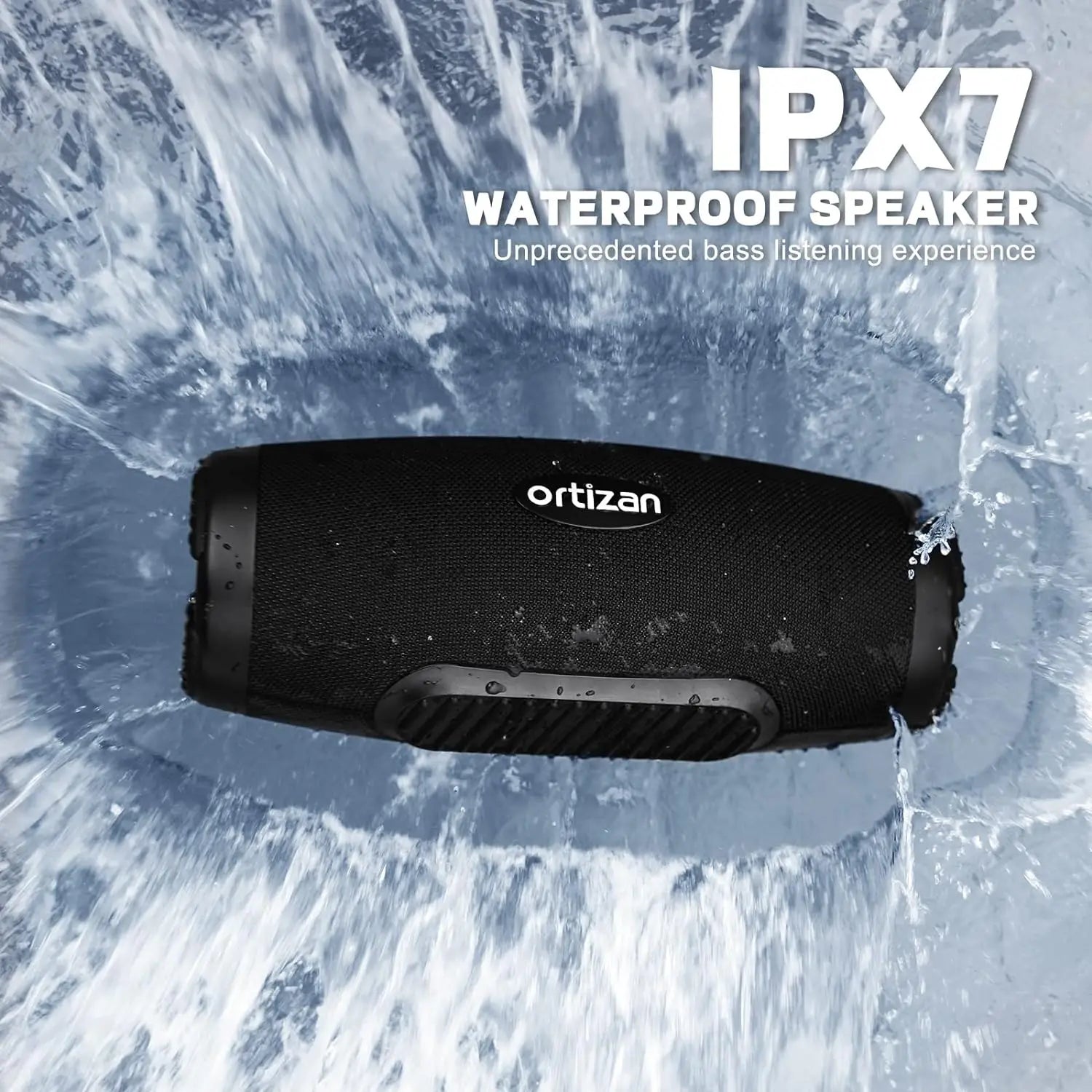 Ortizan Portable Loud Bluetooth Speaker Wireless 100W PEAK 80W RMS IPX7 Waterproof Outdoor Speaker Boombox Subwoofer for Party