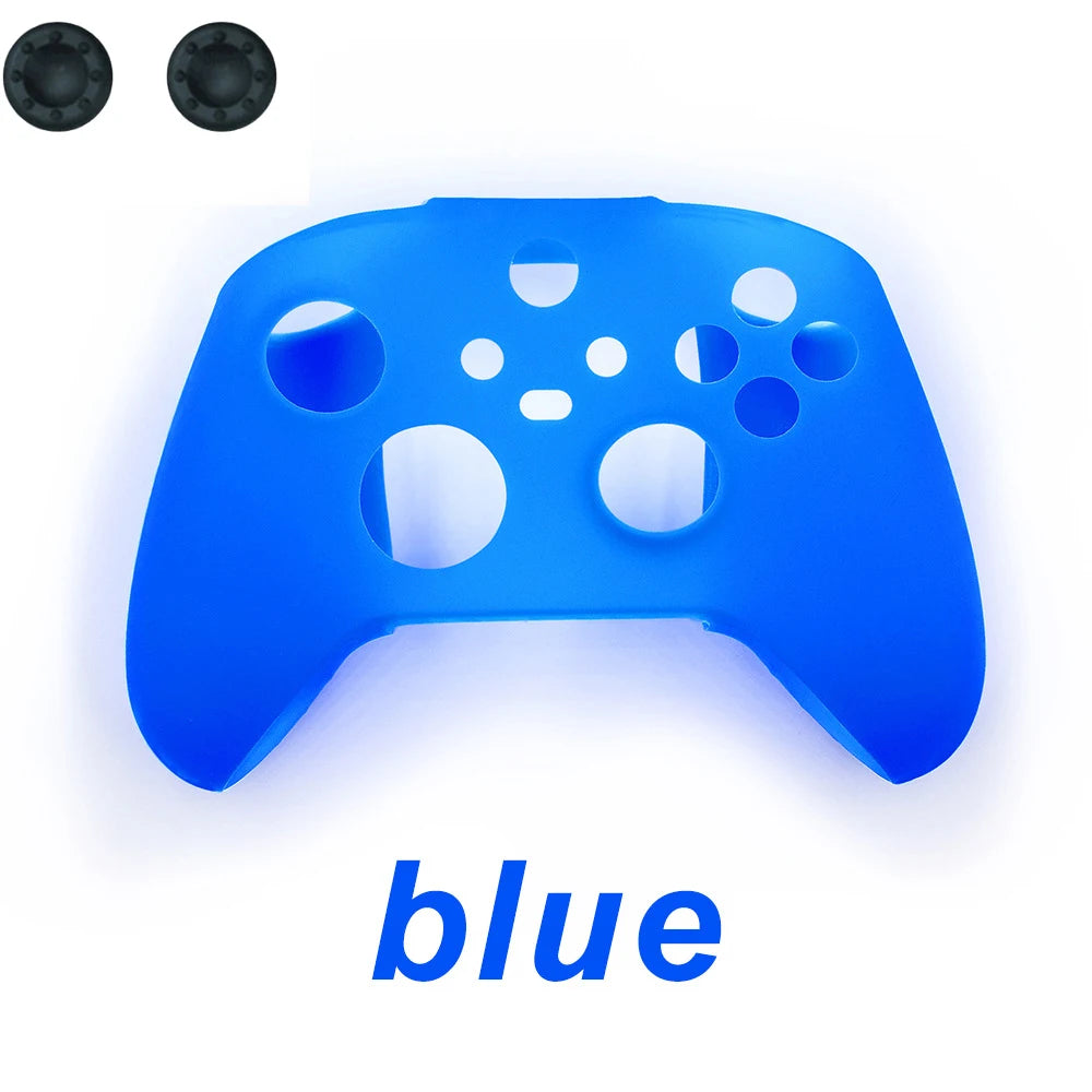 Gamepad Cases Soft Silicone Cover Anti-slip Protective Skin Case For Xbox Series X/S Controller Joystick With 2PcsThumb Grip Cap