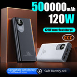 2026 New 500000mAh Power Bank – 120W Super Fast Charging Portable Battery with Digital Display for All Phones