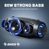 Ortizan Portable Loud Bluetooth Speaker Wireless 100W PEAK 80W RMS IPX7 Waterproof Outdoor Speaker Boombox Subwoofer for Party