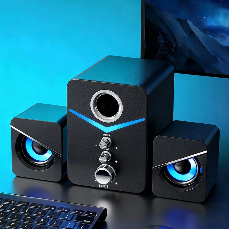 Bluetooth Speaker – Home Theater Bass System, Mini Desktop Speakers for PC, Phone, MP3 Player & Subwoofer Soundbar