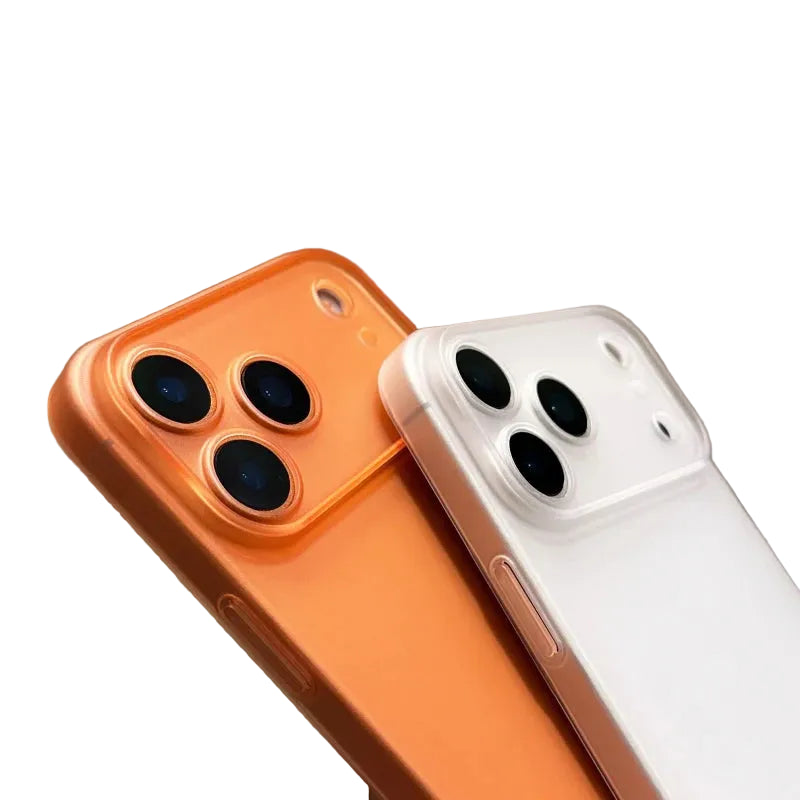 0.3mm Ultra Thin Matte Transparent Case for iPhone 17 Pro Max, 17 Air – Slim Protective Back Cover, Orange