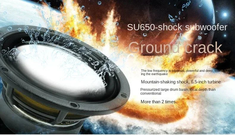 6.5 Inch Active Subwoofer Speaker High-power 100W Super Bass Home Theater Sound System for Active Speakers PC Computer TV Box