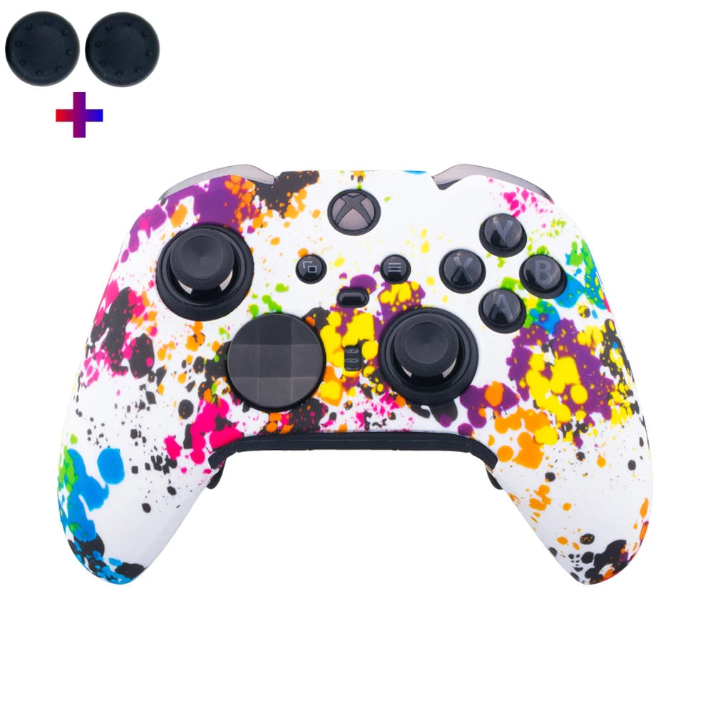Gamepad Cases Soft Silicone Cover Anti-slip Protective Skin Case For Xbox Series X/S Controller Joystick With 2PcsThumb Grip Cap