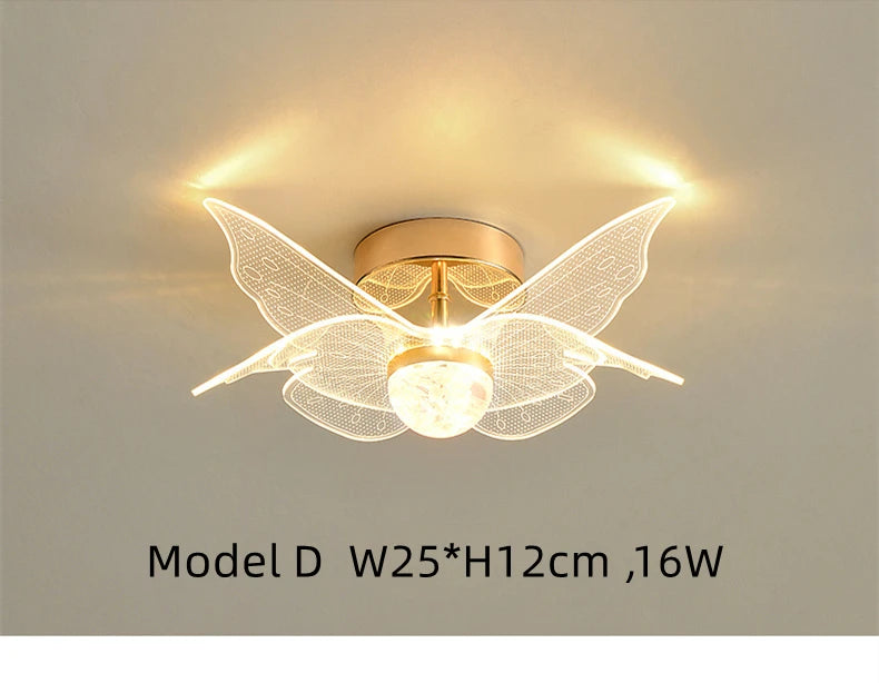 Nordic Acrylic Ceiling Lamp Suitable For Bedroom Lustre Chandeliers In Corridor Cloakroom Gold Plafonier Elegant Ceiling Lamps