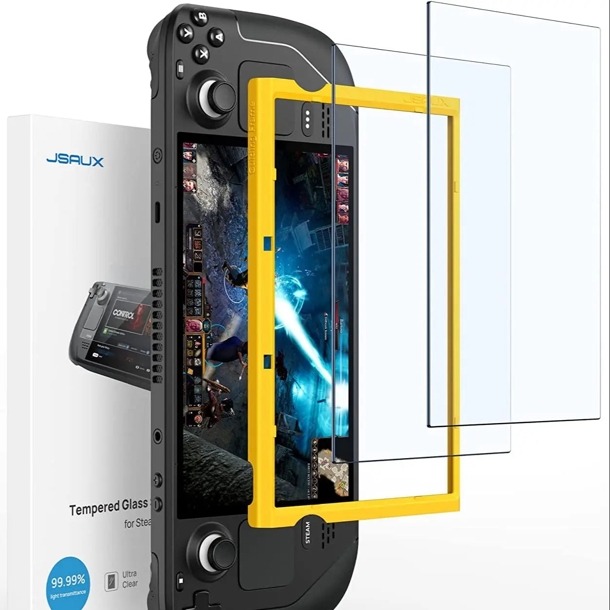 2Pack Steam Deck OLED Screen Protector,Ultra HD Glass Protector 9H Hardness Scratch Resistant Tempered Glass for Steam Deck OLED
