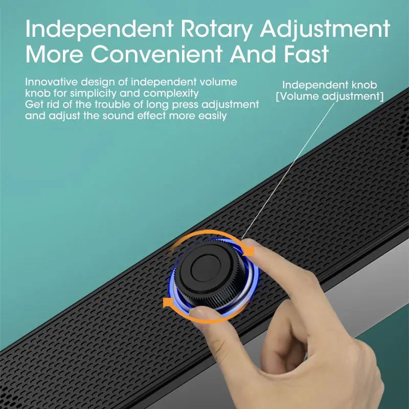 Bluetooth Computer Speakers – Wired Surround Soundbar with Stereo Subwoofer for Desktop, Laptop & Mini Home Theater System