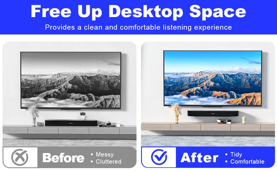 Universal Soundbar Wall Mount Speaker Stands For Sonos Beam Wall Mount Bracket Compatible Home Living Room Decoration Durable
