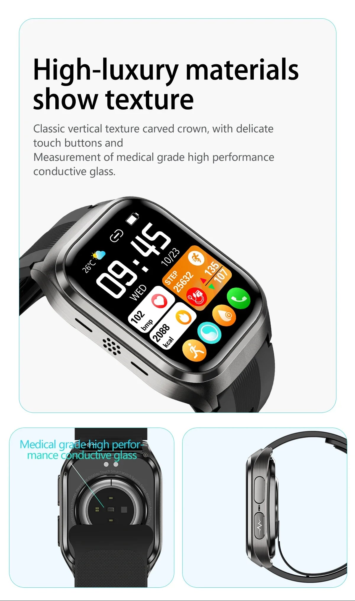 NOYAFA Air Pump Smart Watch Air Sac Accurate Blood Pressure ECG Oxygen Uric Acid Blood Lipids Health Monitoring Smartwatch