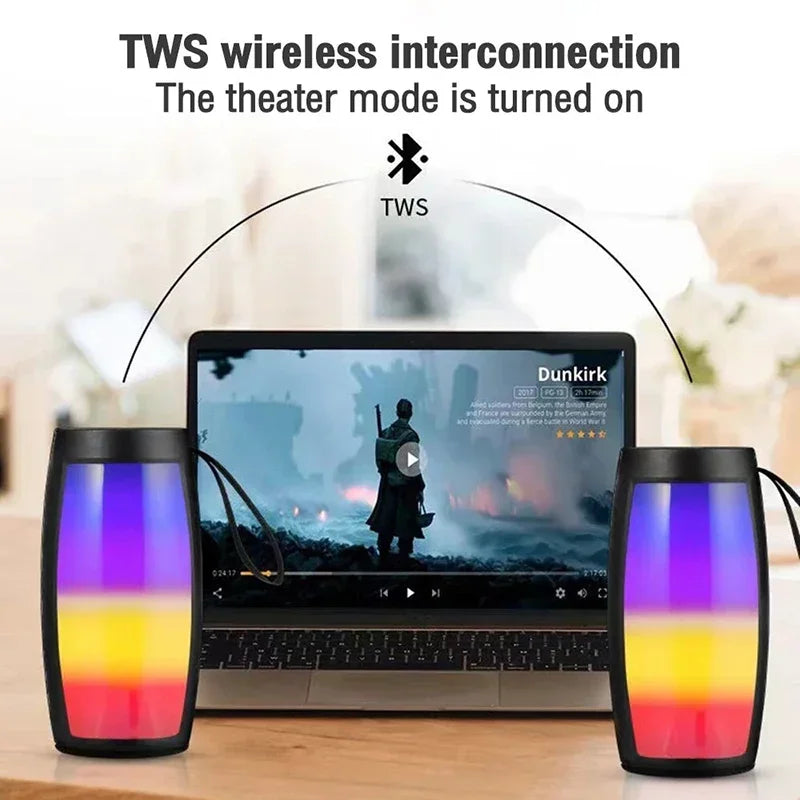 1202 Wireless Bluetooth Speaker – Portable Home & Outdoor Subwoofer with Bass, MP3 Player, Car Audio & LED Lights