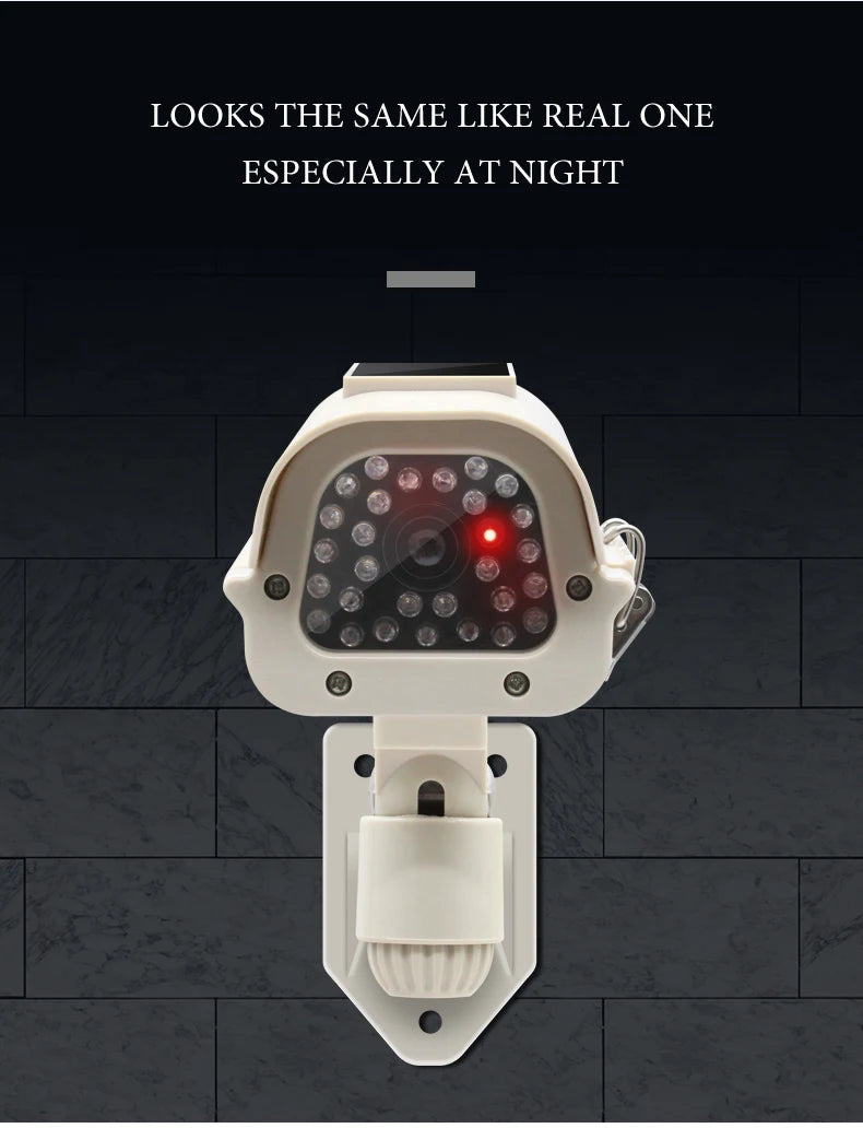 Simulation Solar Powered Waterproof Fake Camera Red Flashing Led CCD Security Camera Home Office Surveillance System Scare Theft