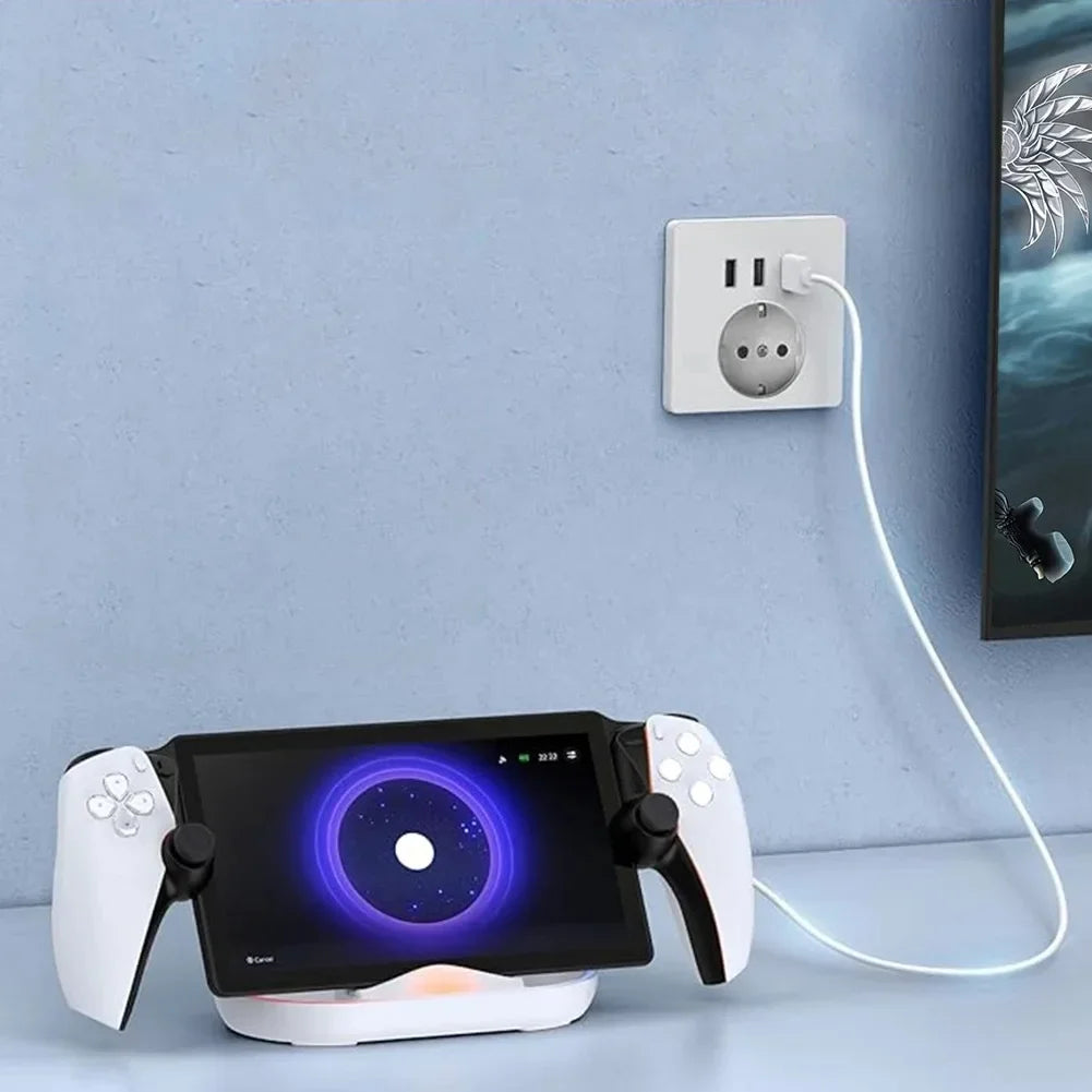 Charging Dock Station for PlayStation Portal/for PS5 Portal Game Console with RGB Lighting Effect Durable and Reliable Holder