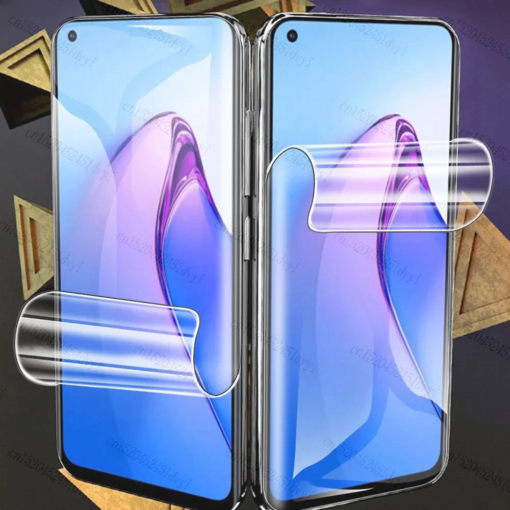 5PCS Hydrogel Screen Protector for Oppo Reno 10 Pro+ / 9 Pro / 8T / 8Z / 7 / 6 Series, Clear Full Cover Film 5G