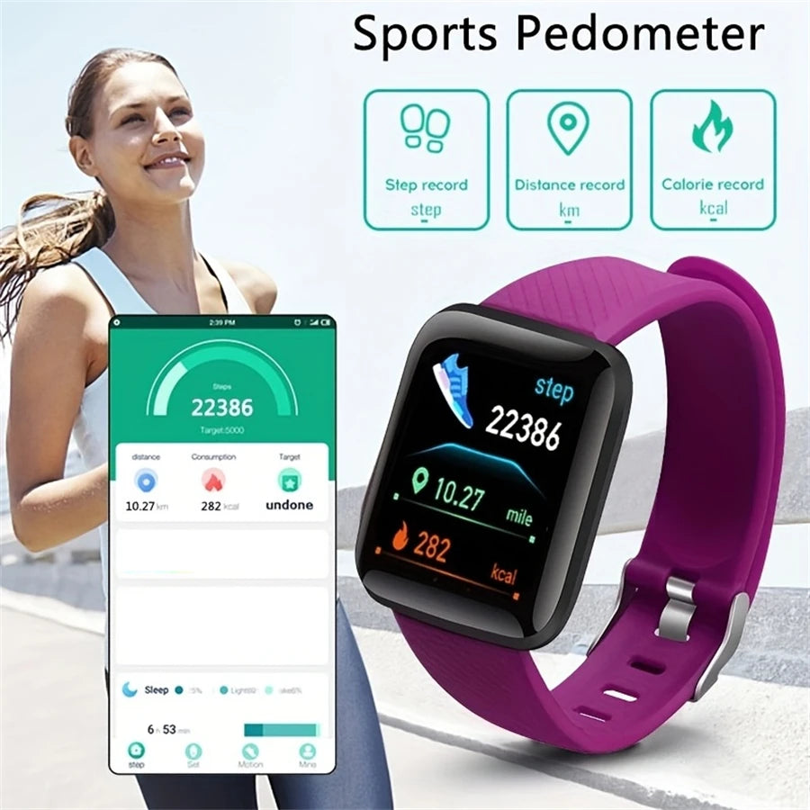 Smart Watch for Men & Women – Fitness Smart Band with Sport Mode, Music Control, Calorie & Distance Tracking, Message Reminder for Android & iOS
