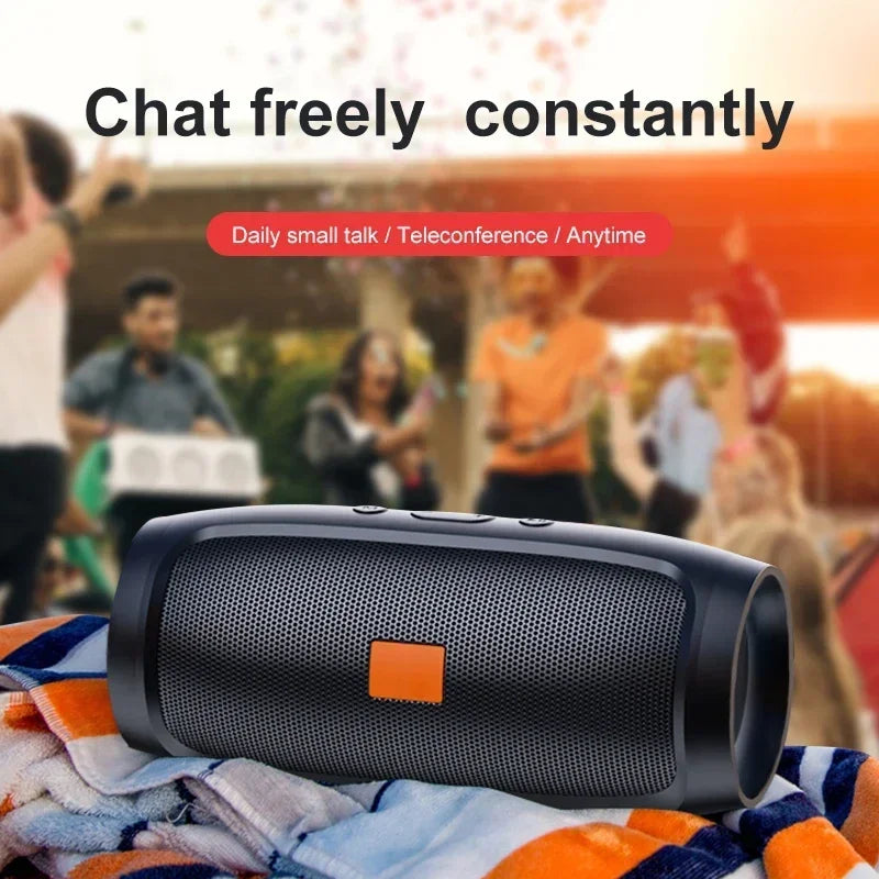 Bluetooth 5.0 Portable Speaker – Dual Stereo Speakers with Subwoofer, TF/USB Playback, FM Radio & Voice Broadcast for Outdoor Use