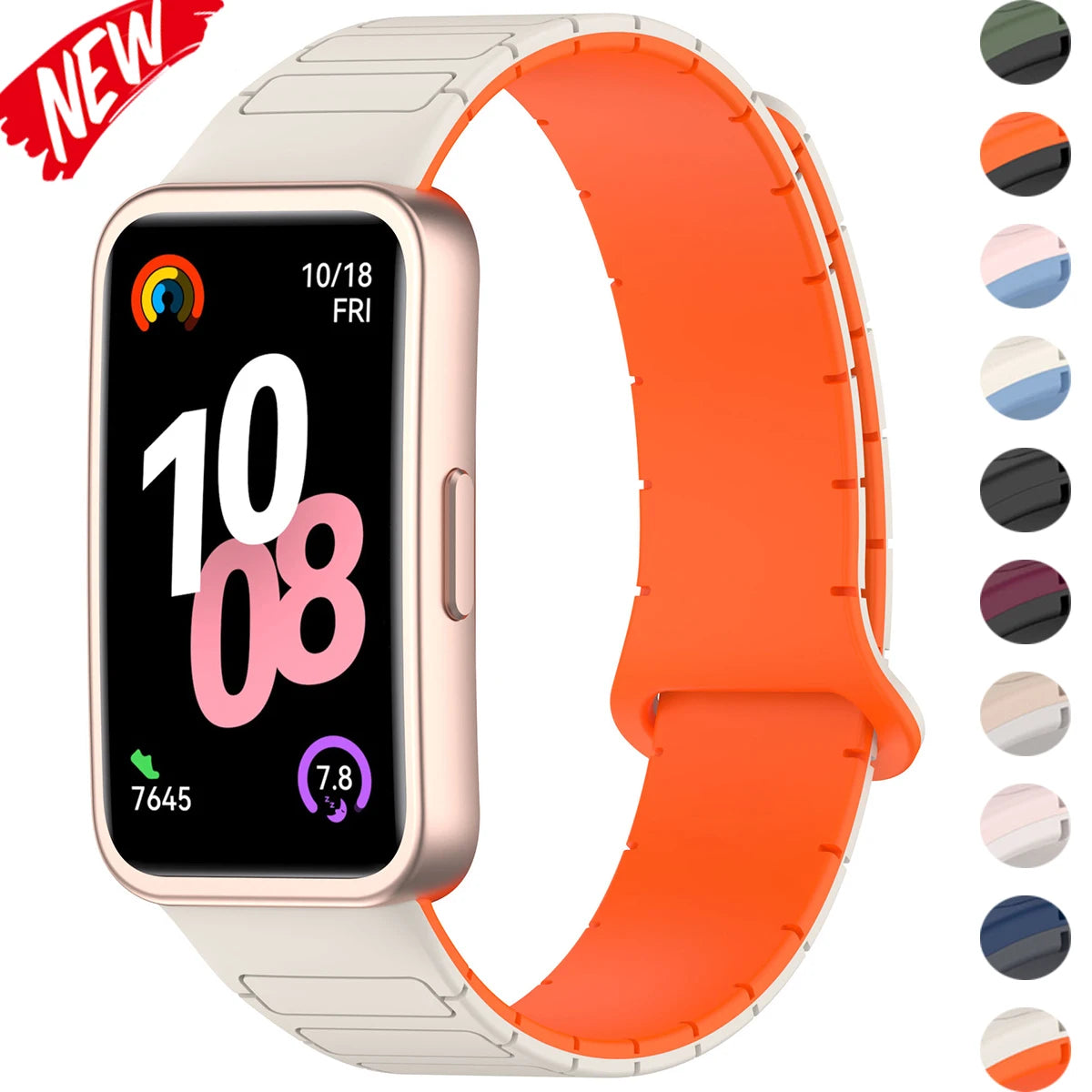 New Magnetic Silicone Strap for Huawei Watch 8/9/10 – Two-Tone Sport Band Smartwatch Accessories
