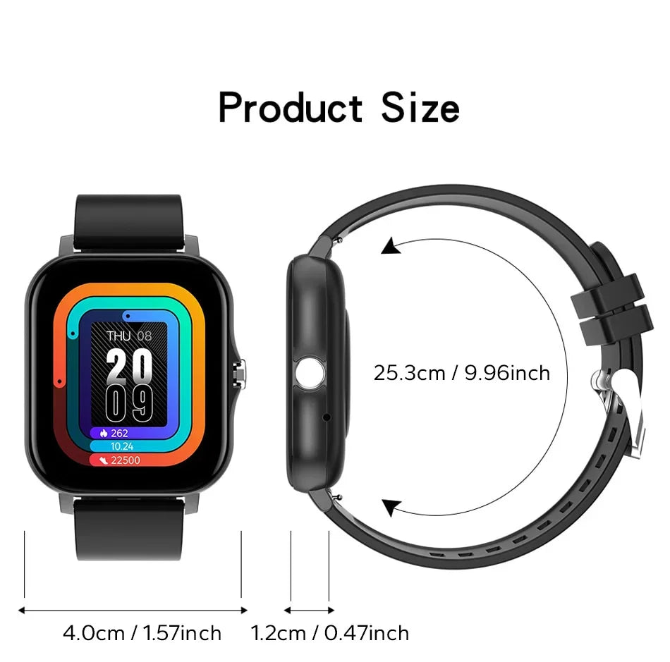 1.44" Smart Watch for Android – Full Touch Color Screen, Bluetooth Call, Magnetic Charging