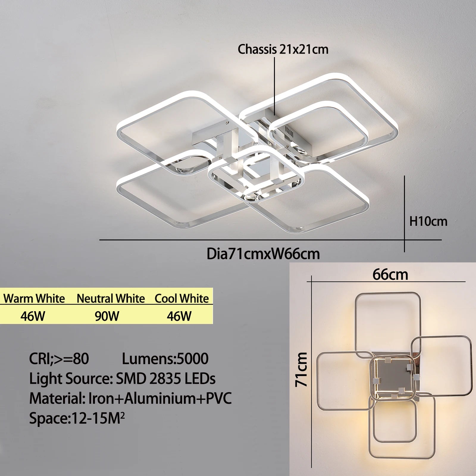 Modern led chandeliers dimmable ceiling chandeleir for living room bedroom Gold chrome 3-6 heads led ceiling lights W/remote