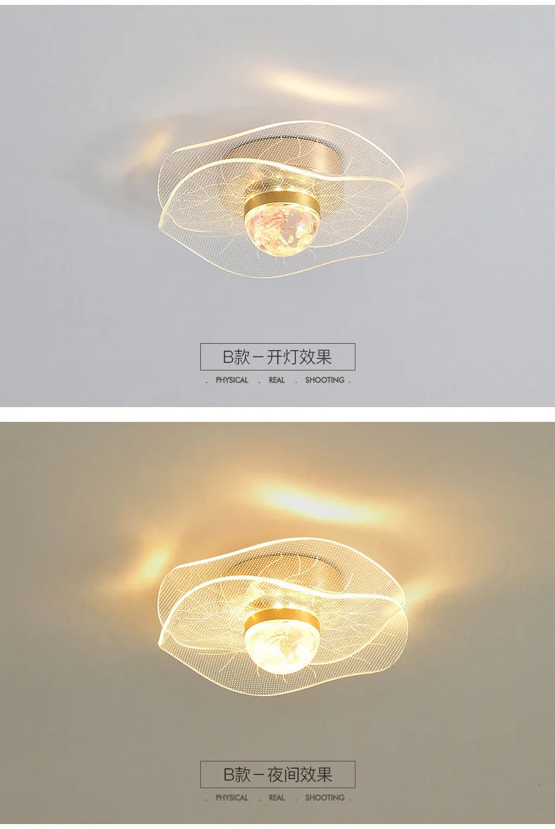 Nordic Acrylic Ceiling Lamp Suitable For Bedroom Lustre Chandeliers In Corridor Cloakroom Gold Plafonier Elegant Ceiling Lamps