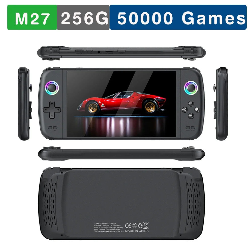 NEW M27 Portable Handheld Console - 7" IPS 1024x600 Linux Retro Gaming w/HDMI for Boys Gamer Gift & Plug & Play