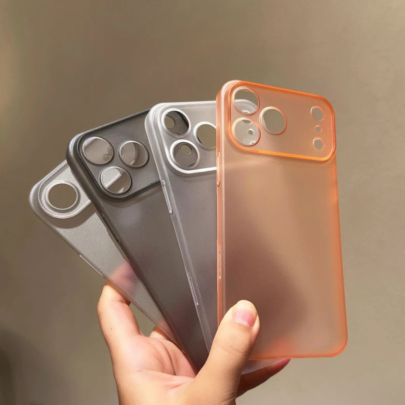 0.3mm Ultra Thin Matte Transparent Case for iPhone 17 Pro Max, 17 Air – Slim Protective Back Cover, Orange