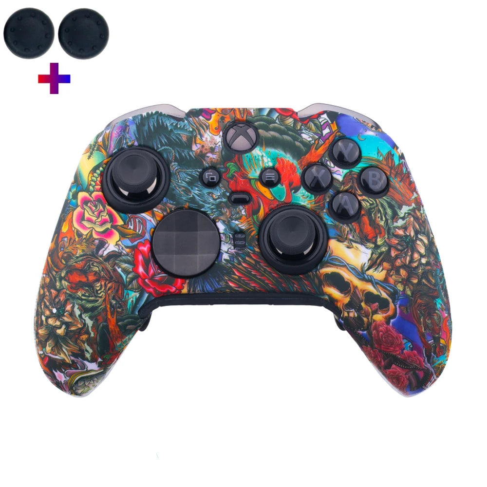Gamepad Cases Soft Silicone Cover Anti-slip Protective Skin Case For Xbox Series X/S Controller Joystick With 2PcsThumb Grip Cap