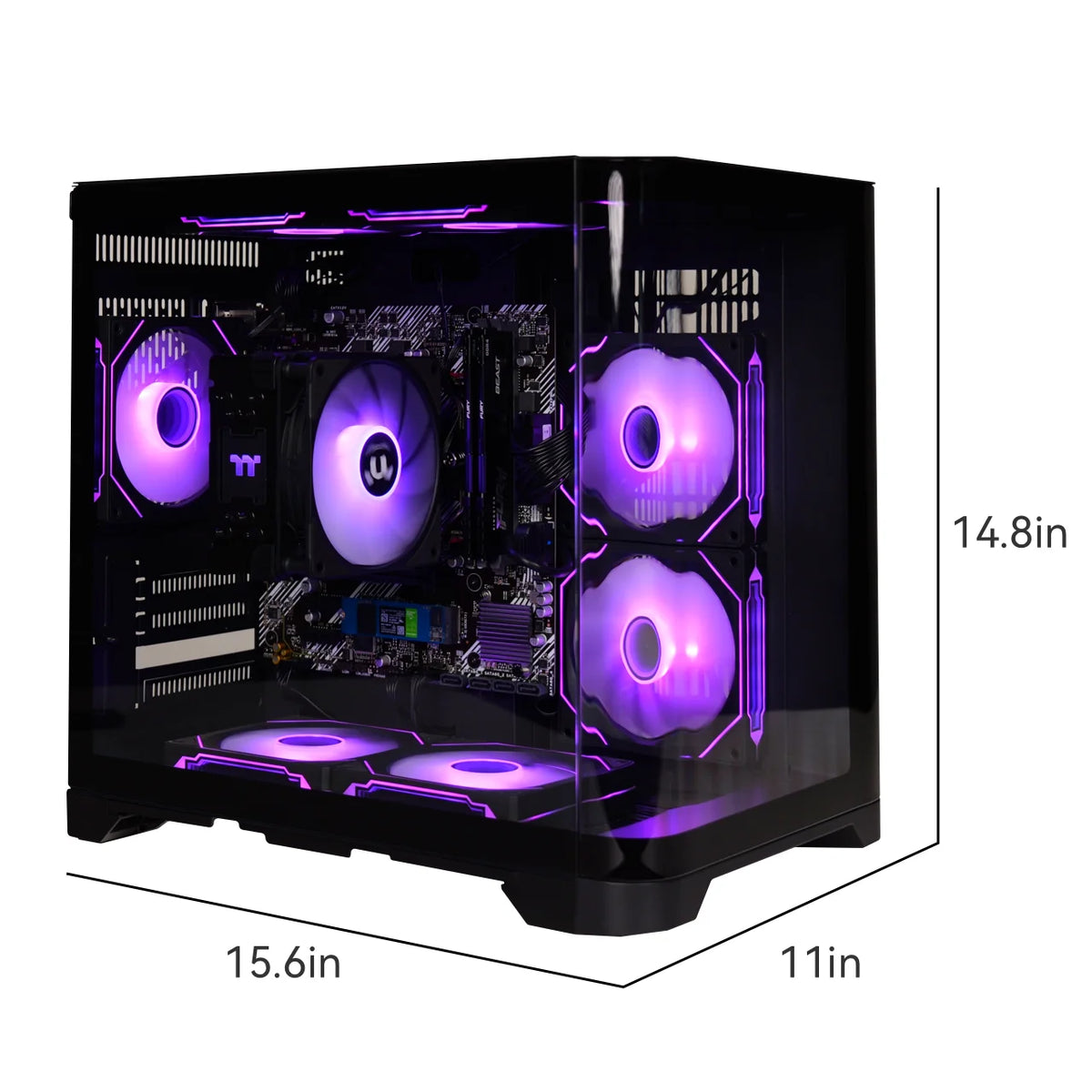 YEAH MAGIC Gaming Desktop AMD Ryzen 5 5600GT 3.9GHz 16GB(8G*2) DDR4 3200 1T NVME SSD ARGB 7 Fans Win 11 Home Gamer Desktop WIFI6