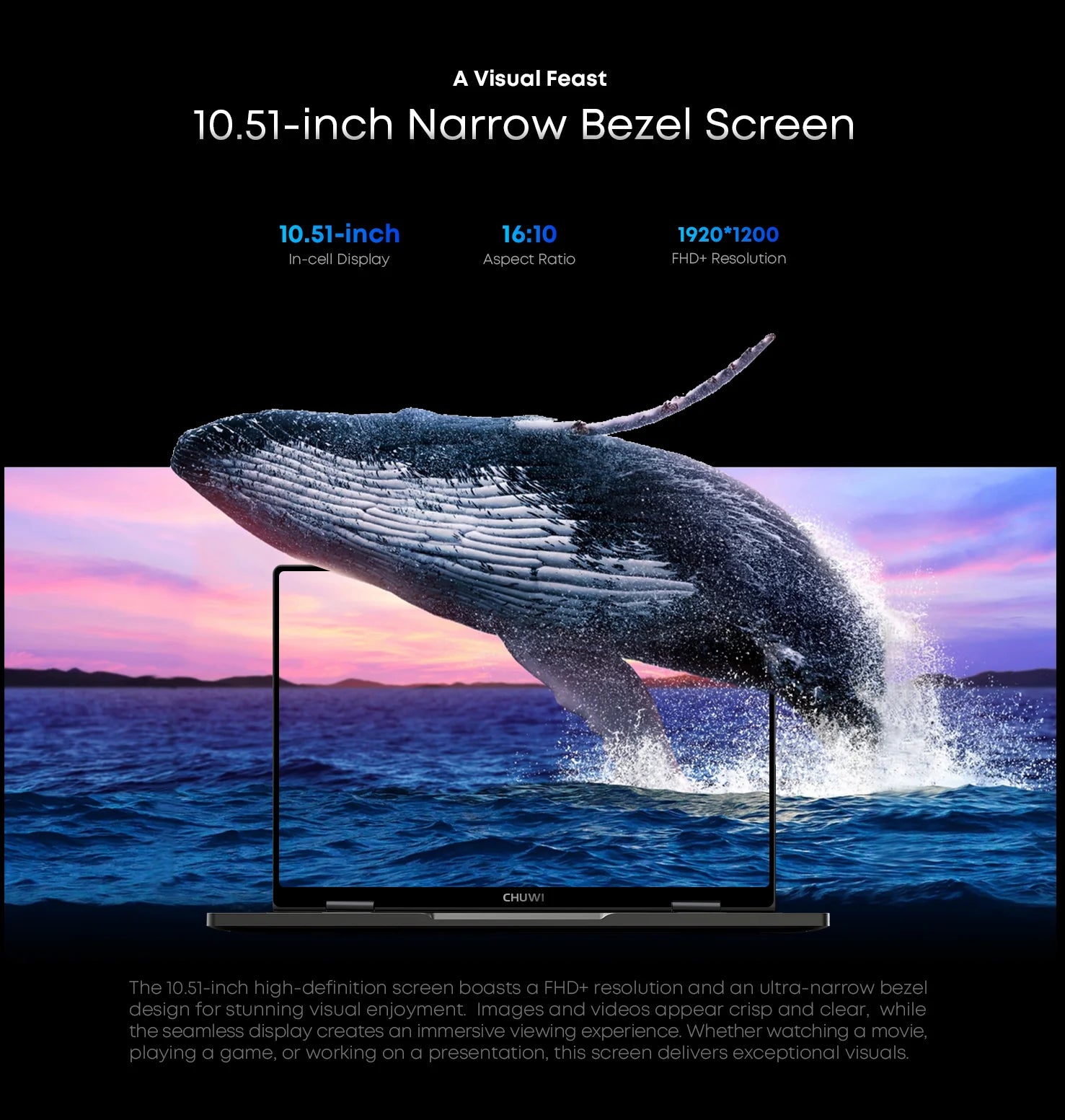 CHUWI MiniBook X N150 Laptop 10.51 Inch 16GB RAM 512GB SSD 2-in-1 Yoga Mode Intel  Windows 11 Notebook 360° Flipable WiFi 6