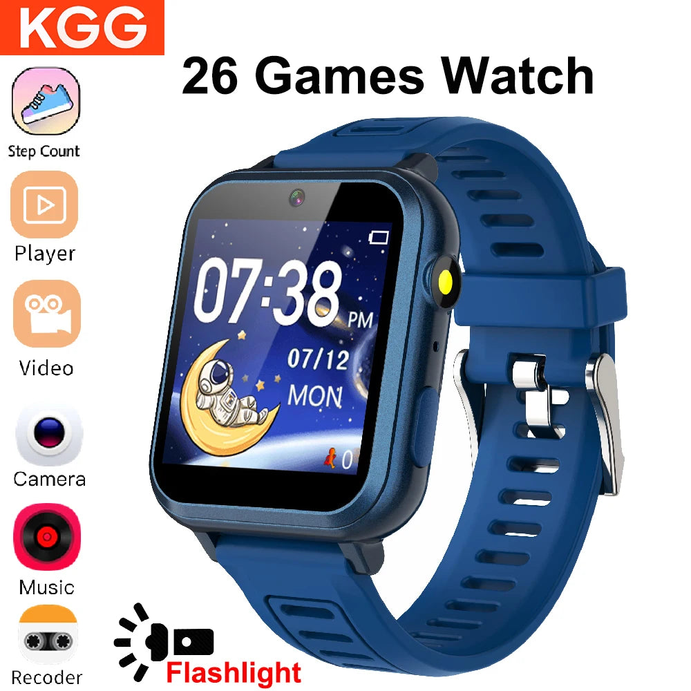 Children’s Smart Watch – 24 Games, Music Player, Pedometer, Video & Audio Recorder, Torch, Kids Wristwatch with Time Display