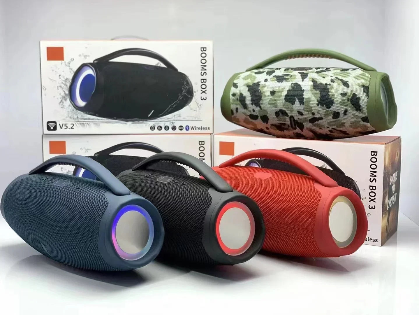 100W High-Power Bluetooth Speaker Outdoor Portable Waterproof RGB Color Light Wireless Subwoofer 360 Stereo Surround TWS Speaker