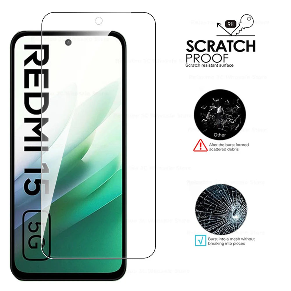 10D Tempered Glass Case Screen Protector for Xiaomi Redmi 15 4G 5G, 6.9 Inch Protective Glass Film (2025)