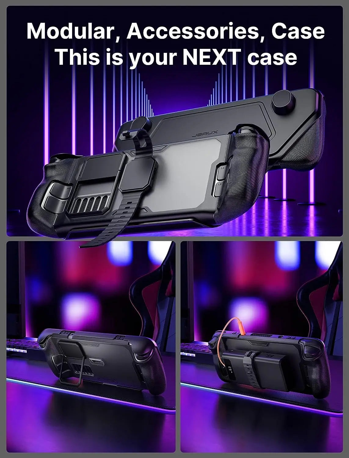 ModCase for Steam Deck OLED, PC0104 Steam Deck OLED Case with Detachable Front Shell Valve Steam Deck OLED Accessories