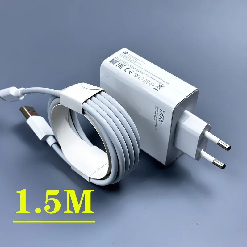 Original Xiaomi 120W Turbo Charger Fast Gan Type C 6A Charging Power Adapter Usb Cable For Mi 13 Ultra 12T Pro 11T RedMi Note 13