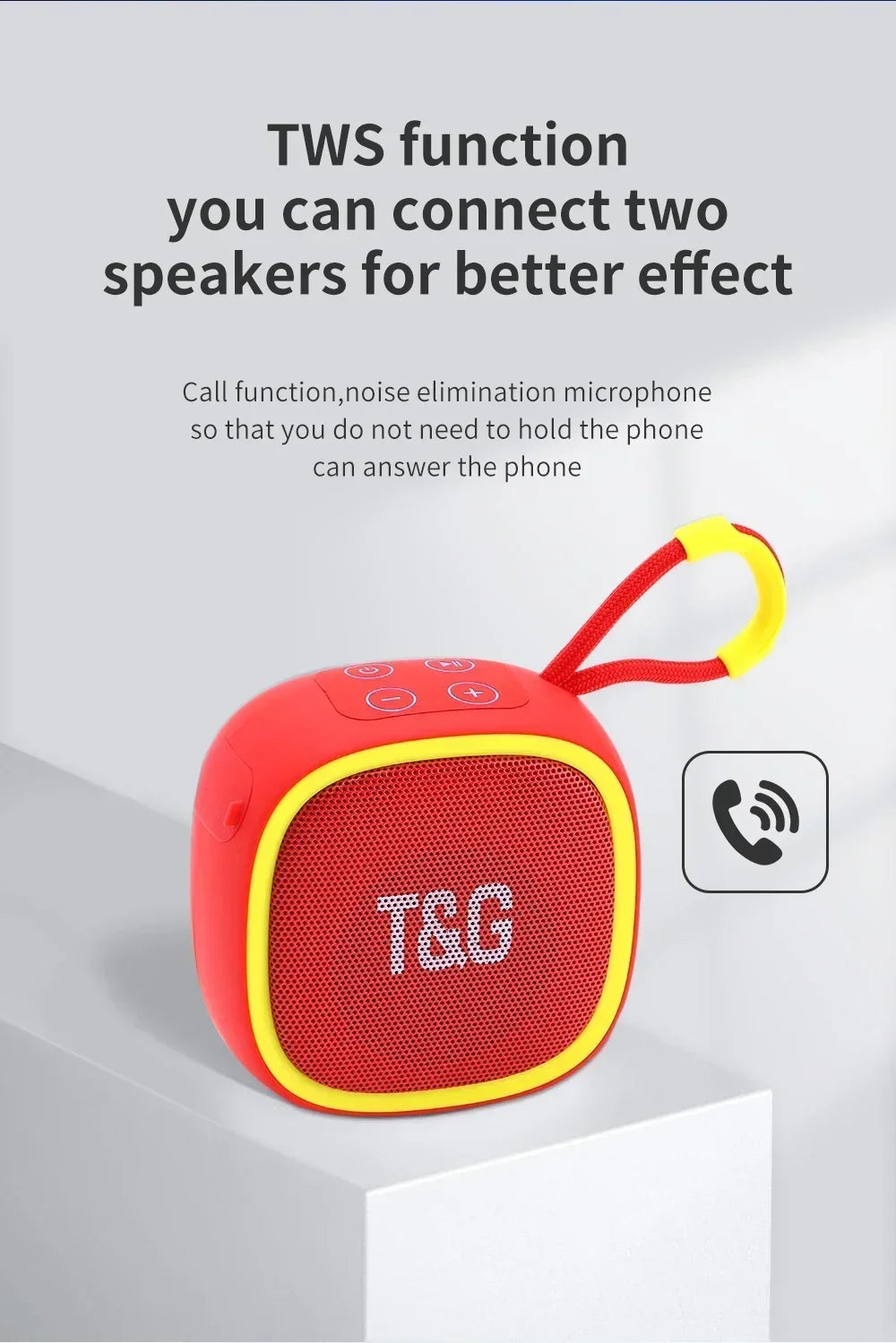 Mini Bluetooth Speaker – IPX4 Waterproof Portable Wireless Loudspeaker with TF Card, FM Radio, TWS Stereo & HiFi Sound