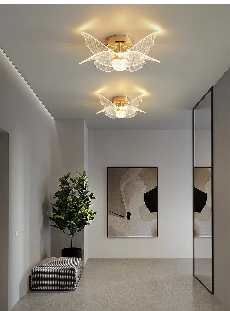 Nordic Acrylic Ceiling Lamp Suitable For Bedroom Lustre Chandeliers In Corridor Cloakroom Gold Plafonier Elegant Ceiling Lamps