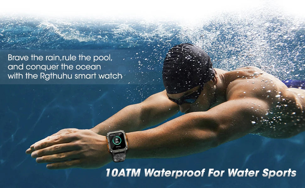 Men’s Smart Watch – Blood Pressure Monitor Tactical Smartwatch, Waterproof Fitness Tracker for Android & iPhone Outdoor Sports
