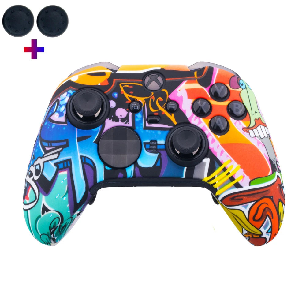 Gamepad Cases Soft Silicone Cover Anti-slip Protective Skin Case For Xbox Series X/S Controller Joystick With 2PcsThumb Grip Cap