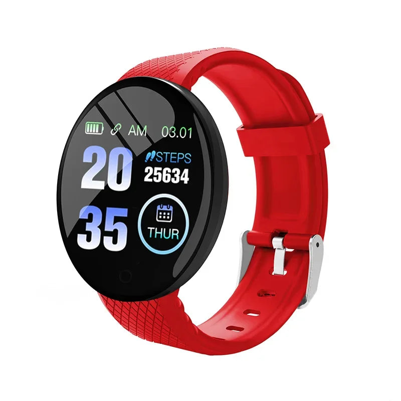 D18 Smart Watch for Men & Women – Waterproof Fitness Tracker with Blood Pressure & Heart Rate Monitor for Android & iOS