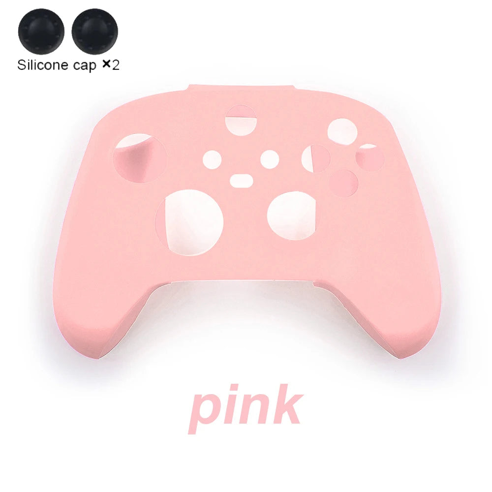 Gamepad Cases Soft Silicone Cover Anti-slip Protective Skin Case For Xbox Series X/S Controller Joystick With 2PcsThumb Grip Cap