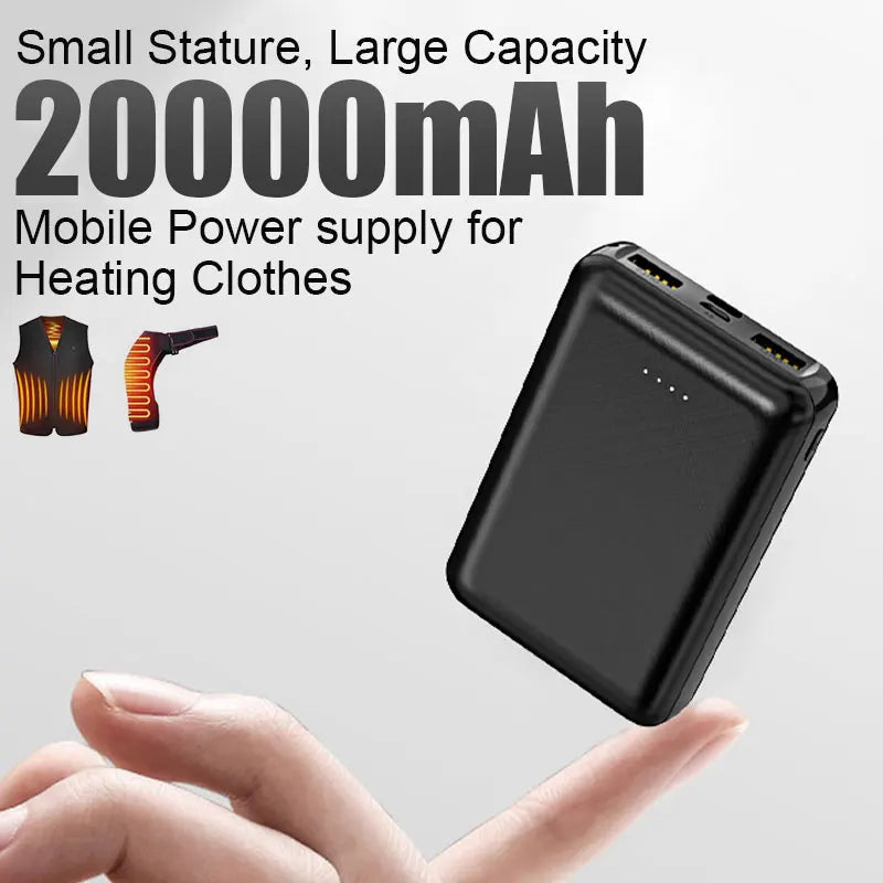 20000mAh Portable Power Bank – Fast Charging USB External Battery for Heated Vest, Jacket, Scarf, Socks & Gloves