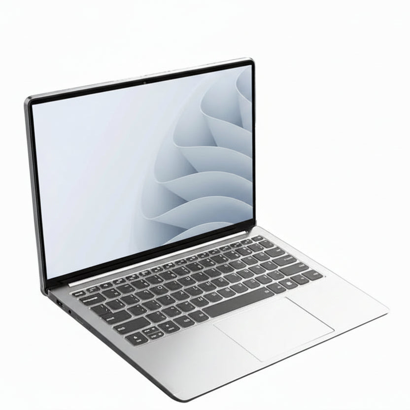 Laptop with 16GB+512GB storage capacity on a light gray background