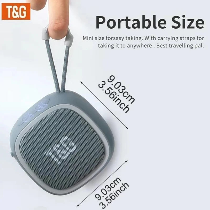 Mini Bluetooth Speaker – IPX4 Waterproof Portable Wireless Loudspeaker with TF Card, FM Radio, TWS Stereo & HiFi Sound