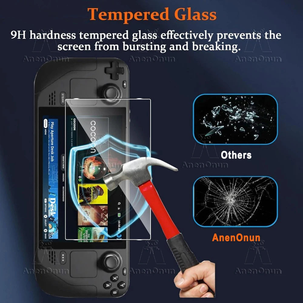 Steam Deck/Steam Deck Oled Tempered Glass Screen Protector 2.5D Curved Edge 9H Hardness Shatterproof Anti-Scratch HD Bubble-Free