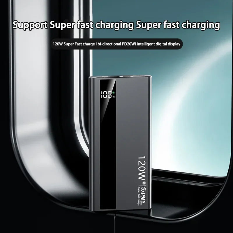 500000mAh 120W Power Bank – Fast Charging PD 20W Large Capacity Portable Battery for All Mobile Phones