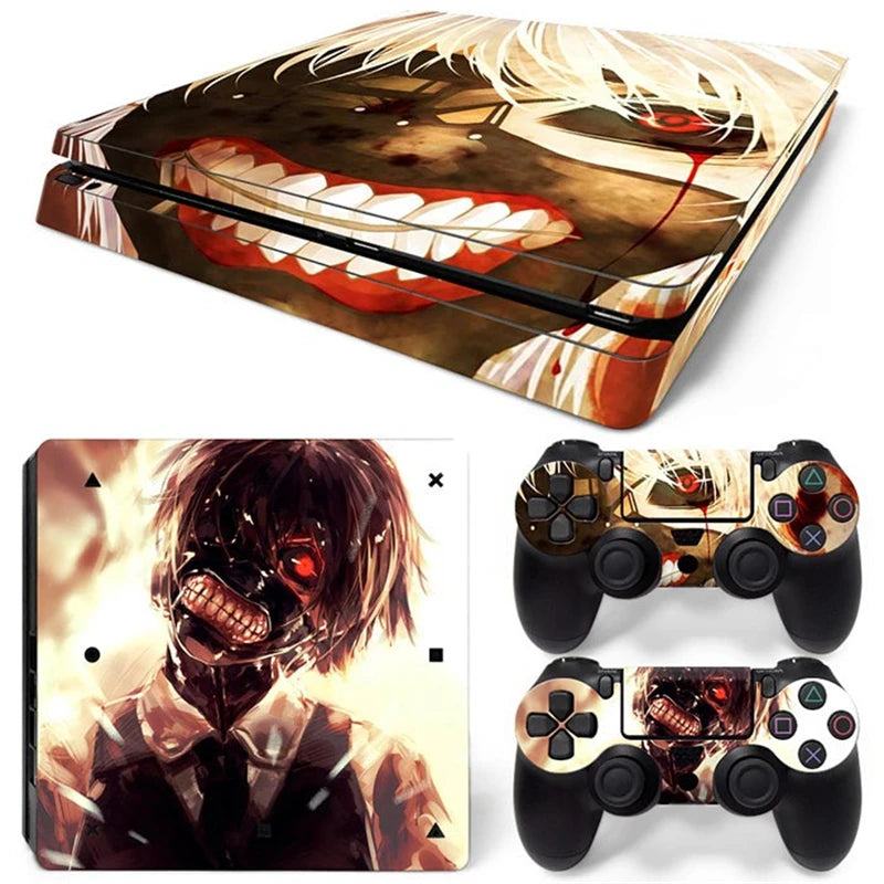 Anime 1380 PS4 Slim Skin Sticker Decal Cover for ps4 slim Console and 2 Controllers skin Vinyl slim sticker Decal
