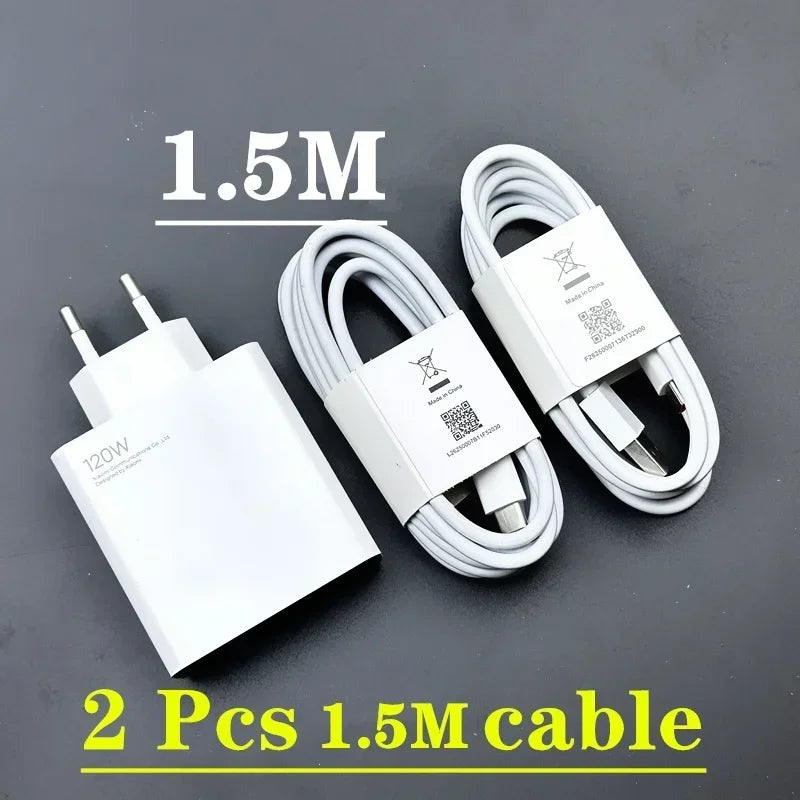 Original Xiaomi 120W Turbo Charger Fast Gan Type C 6A Charging Power Adapter Usb Cable For Mi 13 Ultra 12T Pro 11T RedMi Note 13