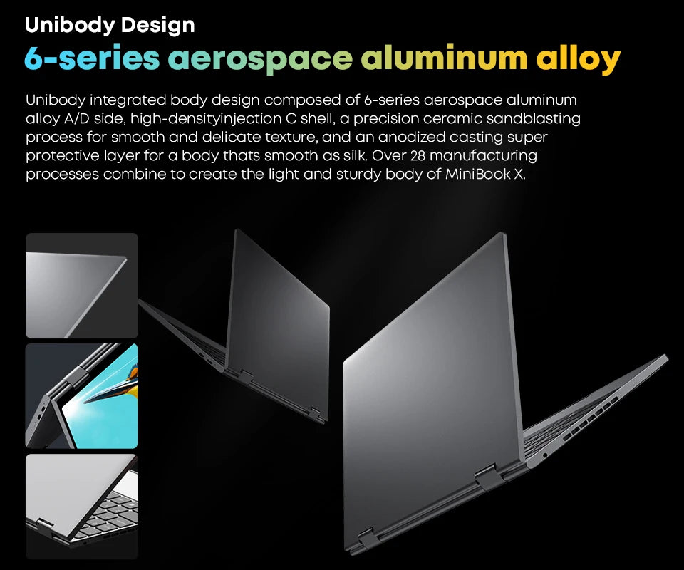CHUWI MiniBook X N150 Laptop 10.51 Inch 16GB RAM 512GB SSD 2-in-1 Yoga Mode Intel  Windows 11 Notebook 360° Flipable WiFi 6