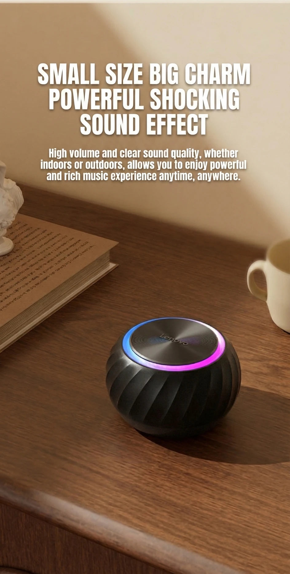 Lenovo ED100 Portable Bluetooth Wireless Speaker Outdoor Loudspeaker Music Surround Bass Waterproof Speakers for Party Meeting